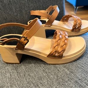 Never worn, tan leather Swedish Hasbeens sandals.  Women’s size 10.